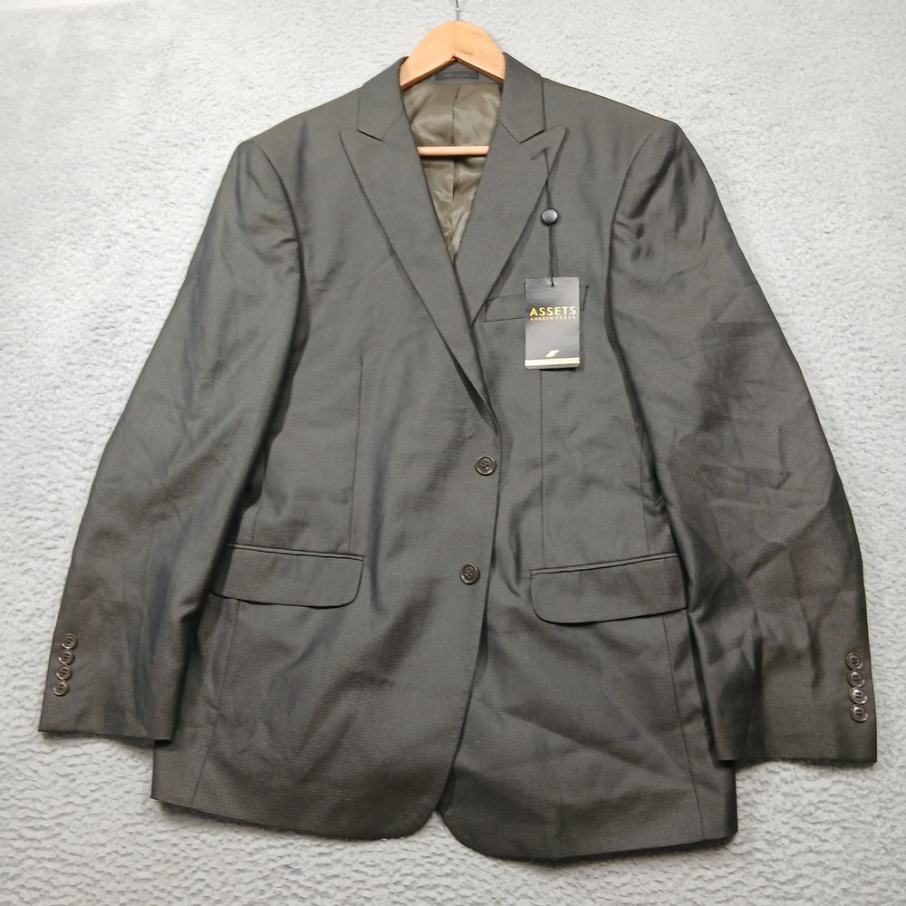 Assets Andrew‎ Fezza Blazer Men's 44R Gray Two Button Sport Coat Jacket NWT